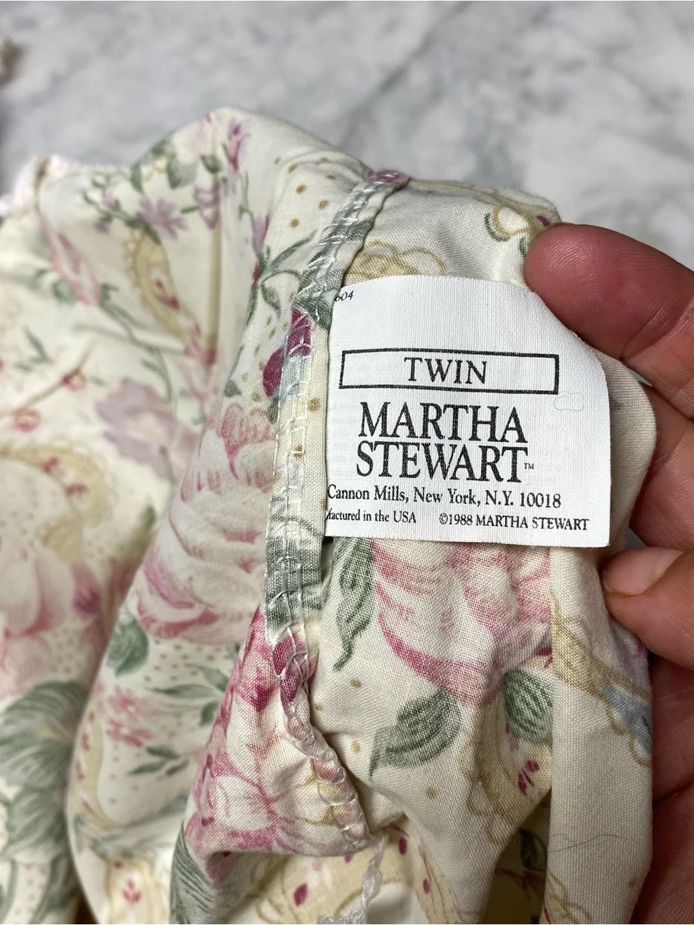 VTG Floral Paisley Twin Sheet Set Martha Stewart Ruffled Top Cotton Blend Read